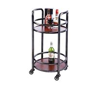 SLGGPJBU Carrello di stoccaggio Hotel Service Car,Rolling Storage Dining Carrel,Carrello da cucina mobile in metallo a 2 livelli,Auto di consegna in acciaio inossidabile/Acciaio inossidabile+legno