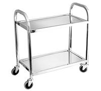 SLGGPJBU Carrello in acciaio inossidabile a 2/3 livelli con ruote di bloccaggio Carrello di servizio di rotolamento per cucina Carrello di servizio per hotel ristorante casa mensola rimovibile