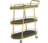 SLGGPJBU Carrello in metallo da pranzo,Bar che serve carrello,Cucina mobile che serve carrello,Carrello salone di bellezza, dorato