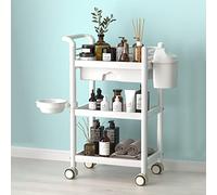 SLGGPJBU Carrello multiuso a 3 livelli, carrello di servizio multifunzione, 4 ruote universali, carrello portaoggetti mobile con cassetto