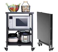 SLGGPJBU Carrello multiuso a 3 livelli in acciaio inox con ruote bloccabili, grande carrello da cucina per ristoranti, hotel, uso commerciale