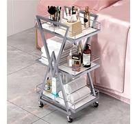SLGGPJBU Carrello multiuso con ruote, carrello di bellezza per sala da pranzo, casa, ristoranti, club, carrello da bar in metallo a 3 livelli, carrello da portata