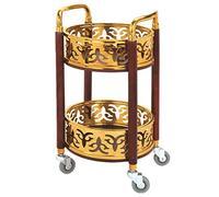 SLGGPJBU Carrello per bevande in acciaio inossidabile Carrello per snack mobile a doppio strato carico 50 kg carrello di servizio