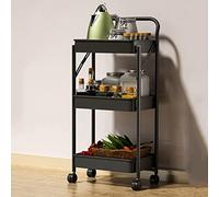 SLGGPJBU Carrello pieghevole da bagno da cucina, carrello portaoggetti mobile scorrevole con mensola, per spazi ristretti, salvaspazio