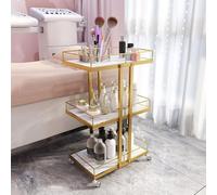 SLGGPJBU Carrello portaoggetti a 3 livelli con ruote per salone di bellezza Carrello da portata con ripiani, organizer per unità, carrello portaoggetti in metallo da bagno