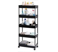 SLGGPJBU Carrello portaoggetti a 5 ripiani per cucina, soggiorno, bagno, camera da letto, servizio, auto, carrello portaoggetti scorrevole
