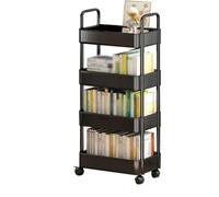 SLGGPJBU Carrello scorrevole a 4 livelli carrello a più piani scaffale portaoggetti distanziatore rimovibile organizer scorrevole cucina bagno