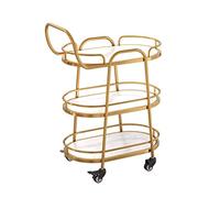 SLGGPJBU Carrello Utility con Ruote-Titanium Frame,Carrello da 3 Livelli per Casa Hotel Ristorante,Tè Trolley con Metallo Oro Spazzolato,Carrello di Stoccaggio Moderno
