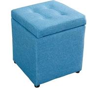 SLGGPJBU Cubo portaoggetti a forma di cubo, sgabelli e sgabelli con contenitore, poggiapiedi, cassettiera giocattolo imbottita in memory foam per risparmiare spazio, colore blu
