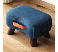 SLGGPJBU Piccolo poggiapiedi curvo con manico, sgabello imbottito in velluto con gambe in legno, sgabelli ottomani per casa, soggiorno, camera da letto, divano,