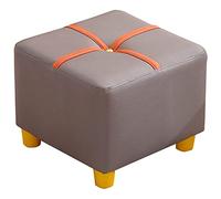 SLGGPJBU Piccolo pouf quadrato con piedini antiscivolo, tessuto tecnico impermeabile, poggiapiedi per soggiorno, camera da letto, impilabile, poggiapiedi basso, divano, pouf bianco