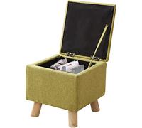 SLGGPJBU Poggiapiedi con coperchio a cerniera, impilabile, poggiapiedi con coperchio pieghevole, sedile imbottito portatile per soggiorno, camera da letto, grigio, 40 x