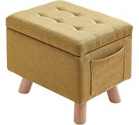 SLGGPJBU Poggiapiedi con coperchio incernierato, impilabile, con coperchio ribaltabile, sedile imbottito portatile per soggiorno e camera da letto, colore grigio, 40 x 34 cm