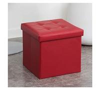 SLGGPJBU Poggiapiedi imbottito in pelle pieghevole Cube Pouf Storage, pouf poggiapiedi pieghevole quadrato soggiorno tavolino