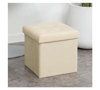 SLGGPJBU Poggiapiedi imbottito in pelle pieghevole Cube Pouf Storage, pouf poggiapiedi pieghevole quadrato soggiorno tavolino