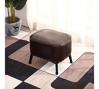 SLGGPJBU Poggiapiedi imbottito sotto il tavolino da caffè, 40 cm, in pelle ecologica in poliuretano verde, seduta extra imbottita con gambe in metallo nero, facile da pulire e montaggio completo