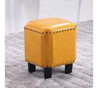 SLGGPJBU Poggiapiedi per mobili a cubo imbottito in pelle cerata a olio, seduta singola, sgabello per trucco, cambio scarpe, max 200 kg