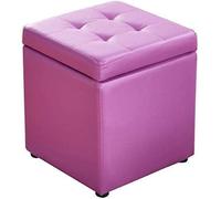 SLGGPJBU Poggiapiedi poggiapiedi a cubo in finta pelle, contenitore per giocattoli con cerniera superiore organizer box pouf cassettiera