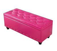 SLGGPJBU Poggiapiedi poggiapiedi pouf e poggiapiedi, cassapanca, panca in materiale PU, multifunzione, cambio scarpe, grande spazio di archiviazione stabile, cuscinetto di carico, 7 colori