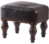 SLGGPJBU Poggiapiedi rettangolare imbottito in pelle PU con gambe in legno massello, schiuma ad alta resilienza, cuscinetto ad alto carico, soggiorno camera da letto seduta divano sedia cambio scarpe