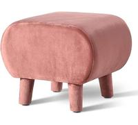 SLGGPJBU Poggiapiedi, sgabello in flanella Sgabello con 4 gambe in legno massello, tavolino piccolo tavolino da caffè per soggiorno Sedie Dressing Sedia Poggiapiedi, azzurro