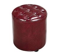 SLGGPJBU Pouf a cubo imbottito in pelle ottomana, poggiapiedi quadrato in legno massello in pelle per soggiorno tavolino piccolo divano - bianco 40 x 40 x 35 cm