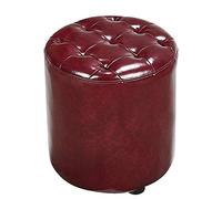 SLGGPJBU Pouf cubo imbottito in pelle, pouf poggiapiedi in legno massello quadrato in pelle salotto tavolino piccola panca-color caffè 40 x 40 x 35 cm