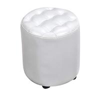 SLGGPJBU Pouf cubo imbottito in pelle, pouf poggiapiedi in legno massello quadrato in pelle soggiorno tavolino piccola panchina nera 40 x 40 x 35 cm