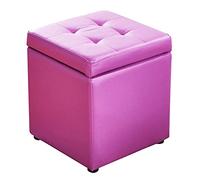 SLGGPJBU Pouf cubo imbottito in pelle, pouf poggiapiedi in legno massello quadrato in pelle soggiorno tavolino piccola panchina nera 40 x 40 x 35 cm
