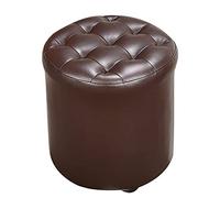 SLGGPJBU Pouf cubo imbottito in pelle pouf, pouf poggiapiedi in legno massello quadrato in pelle salotto tavolino piccola panchina rosso 40 x 40 x 35 cm