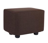 SLGGPJBU Pouf da 38 cm in cotone e lino, rettangolare con copertura per sgabello rimovibile e lavabile, seduta imbottita impilabile, poggiapiedi per divano, marrone scuro, 38 x 26 cm