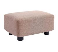 SLGGPJBU Pouf in lino di cotone, poggiapiedi rettangolare con rivestimento sgabello rimovibile e lavabile, sedile imbottito impilabile, poggiapiedi per divano, 38,1 x 27,6 cm, marrone scuro