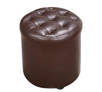 SLGGPJBU Pouf ottomano imbottito in pelle cubo, quadrato in legno massello poggiapiedi in pelle soggiorno tavolino piccolo panca-j 35 x 35 x 40 cm