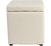 SLGGPJBU Pouf per piedi in finta pelle, contenitore per giocattoli, con cerniera superiore organizer