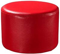 SLGGPJBU Pouf ricoperto in pelle rotonda, poggiapiedi in legno massiccio, tavolino da salotto piccolo