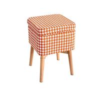 SLGGPJBU S Sgabello poggiapiedi quadrato sgabello cambio scarpe sgabello portaoggetti cotone lino poggiapiedi s per camera da letto s per soggiorno, blu - 33 x 33 x 47 cm
