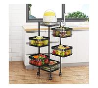 SLGGPJBU Scaffale rotante per verdure, organizer salvaspazio sottile in metallo per cucina, armadio, bagno, dispensa dell'ufficio e molto altro ancora