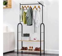 SLGGPJBU Scarpiera grande appendiabiti con scarpiera e appendiabiti a 2 ripiani, armadio in metallo e panca per scarpe, con appendiabiti e portaombrelli, porta cappelli