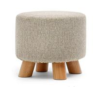 SLGGPJBU Sgabelli per soggiorno, poggiapiedi, sgabello rotondo, moderno, semplice, in legno massello, design per lavare e lavare, in cotone, per cambio vestiti, scarpiera, 28 x 28 x 25 cm, sgabello
