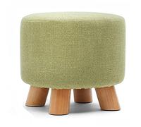 SLGGPJBU Sgabelli per soggiorno, poggiapiedi, sgabello rotondo, moderno, semplice, in legno massello, design per lavare e lavare, in cotone, per cambio vestiti, scarpiera, 28 x 28 x 25 cm, sgabello