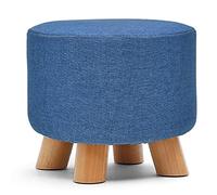 SLGGPJBU Sgabelli per soggiorno, poggiapiedi, sgabello rotondo, moderno, semplice, in legno massello, design per lavare e lavare, in cotone, per cambio vestiti, scarpiera, 28 x 28 x 25 cm, sgabello