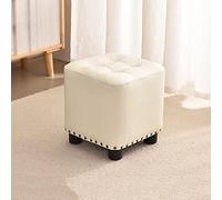 SLGGPJBU Sgabello da trucco, piccolo poggiapiedi, elegante e confortevole, in finta pelle, imbottito, per casa, camera da letto, divano con poggiapiedi