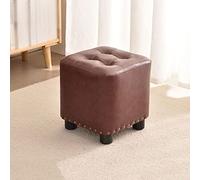 SLGGPJBU Sgabello da trucco, piccolo poggiapiedi, elegante e confortevole, in finta pelle, imbottito, per casa, camera da letto, divano con poggiapiedi