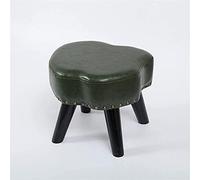 SLGGPJBU Sgabello moderno - gambe in legno massello, piccolo poggiapiedi in finta pelle, poggiapiedi imbottito personalizzato per soggiorno, altezza 30 cm, rosso