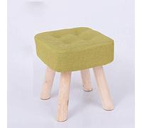 SLGGPJBU Sgabello per fasciatoio, poggiapiedi, pouf in tessuto a 4 gambe in legno massello, poggiapiedi quadrato, per soggiorno, divano, tavolino da caffè, piccola panca per camera da letto, grigio