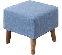 SLGGPJBU Sgabello per piedi, pouf imbottito per cambio scarpe, sgabello in tessuto, rimovibile e lavabile, piccolo sgabello in legno massello, sgabello per la casa