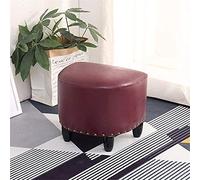 SLGGPJBU Sgabello poggiapiedi corto sgabello in pelle PU tessuto pieghevole spugna più spessa, soggiorno camera da letto, marrone moderno