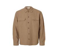Slh-Leroy Linen Blend - Maglietta Oversize LS Noos, Caribou., L