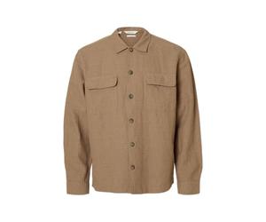 Slh-Leroy Linen Blend - Maglietta Oversize LS Noos, Caribou., L