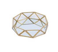 SLHEQING - Vassoio a specchio, organizzatore per cosmetici, colore oro, per trucco, decorazione del profumo, vassoio